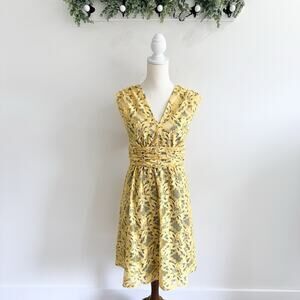 Plenty By Tracy Reese Lattice Lace Yellow Dress With Slip Size 8 EF23